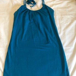 VS turquoise cotton halter bra top mini dress